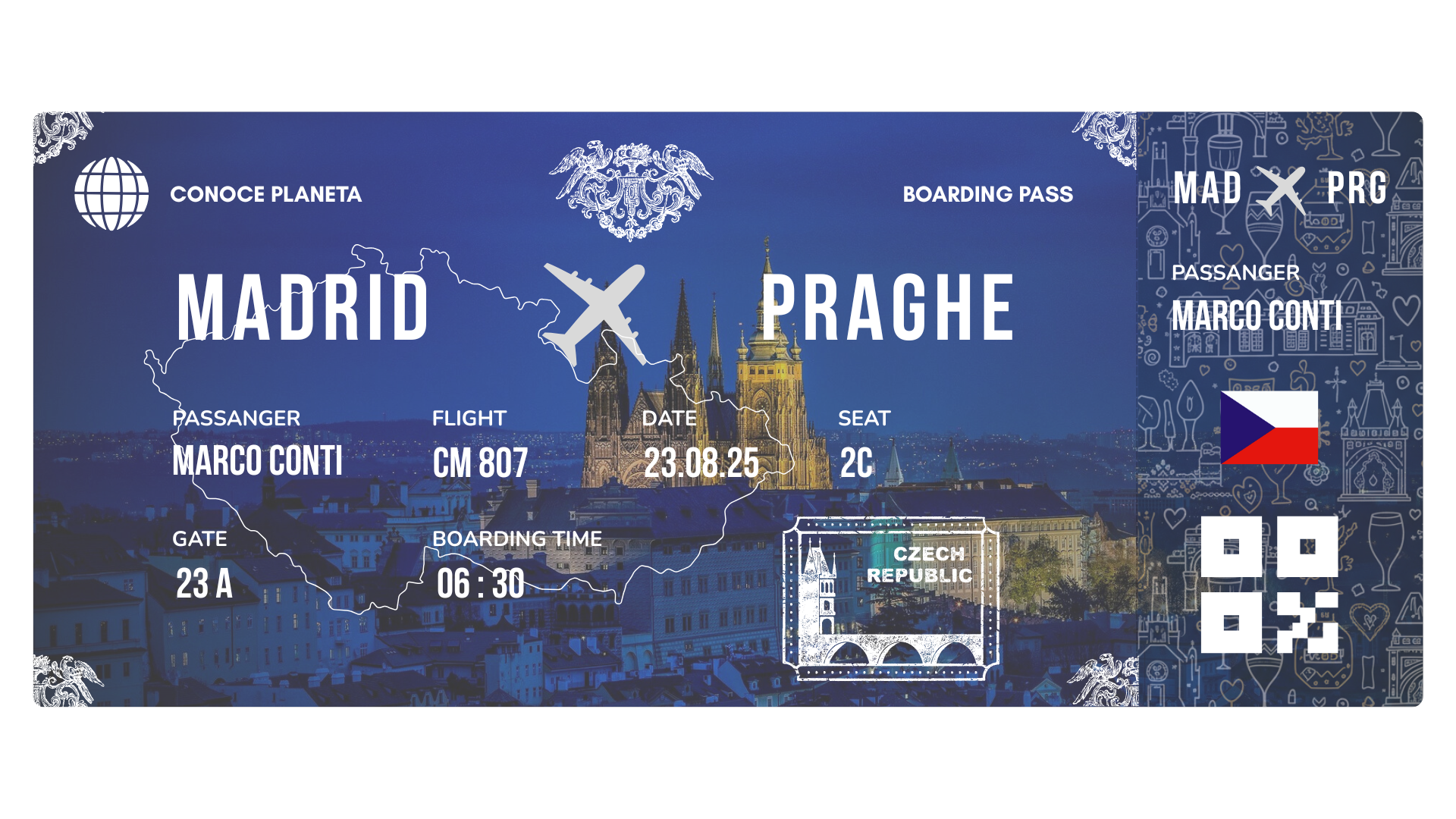Boarding pass con diseño