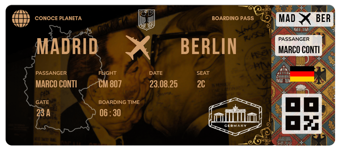 Boarding Pass con Diseño Alemania - Conoce el Planeta