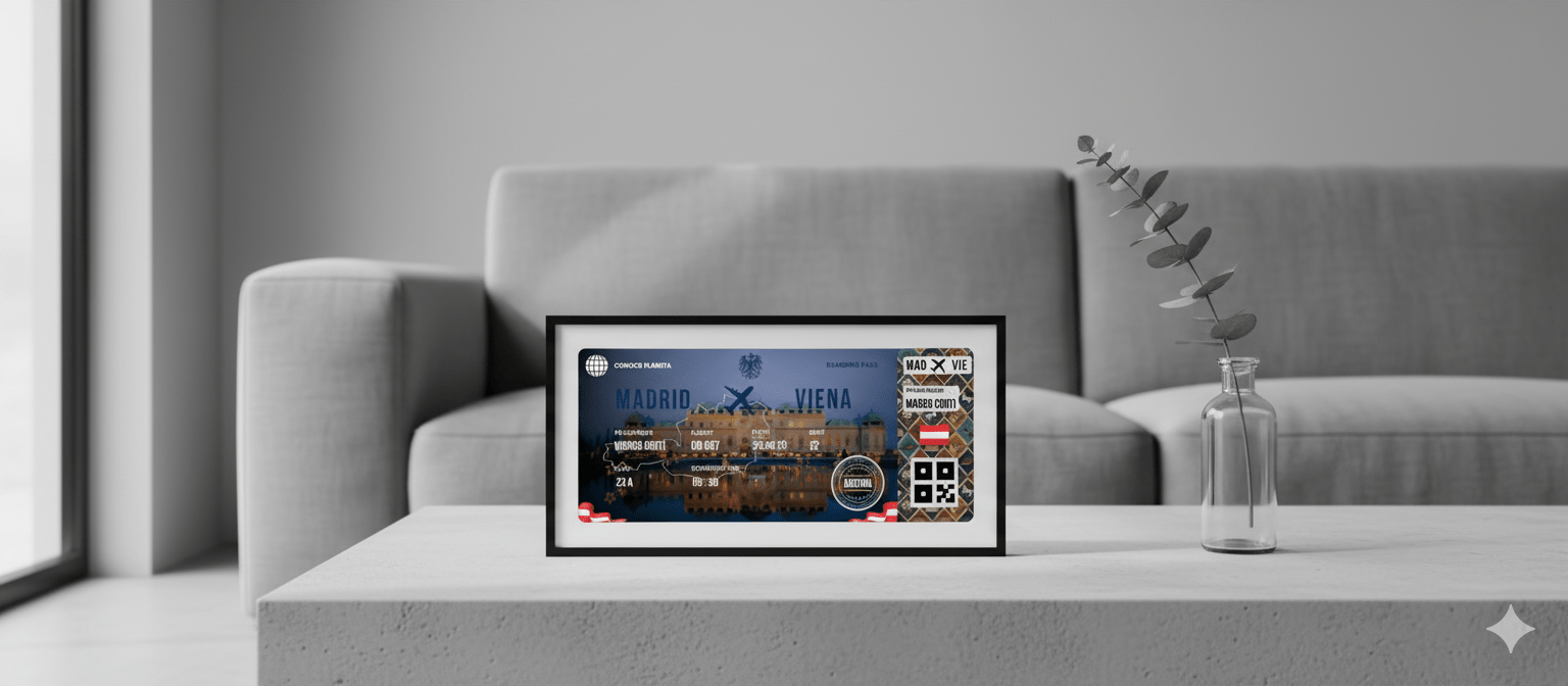 Boarding Pass con Diseño de Austria - Conoce el Planeta
