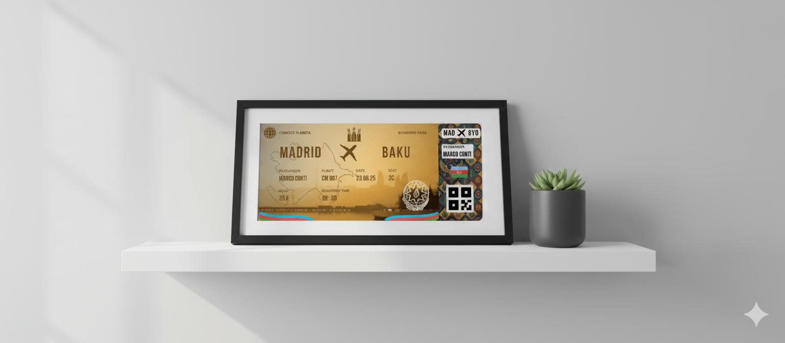 Boarding Pass con Diseño de Azerbaiyán - Conoce el Planeta