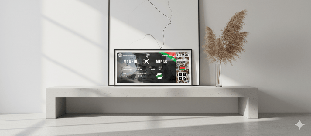 Boarding Pass con Diseño de Bielorrusia - Conoce el Planeta