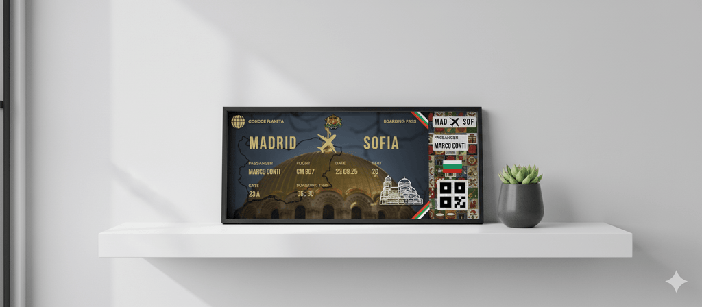 Boarding Pass con Diseño de Bulgaria - Conoce el Planeta