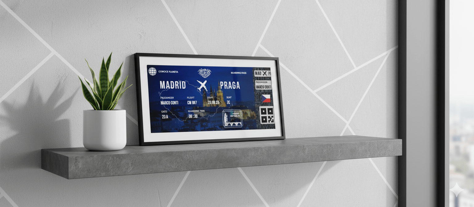 Boarding Pass con Diseño de Chequia - Conoce el Planeta