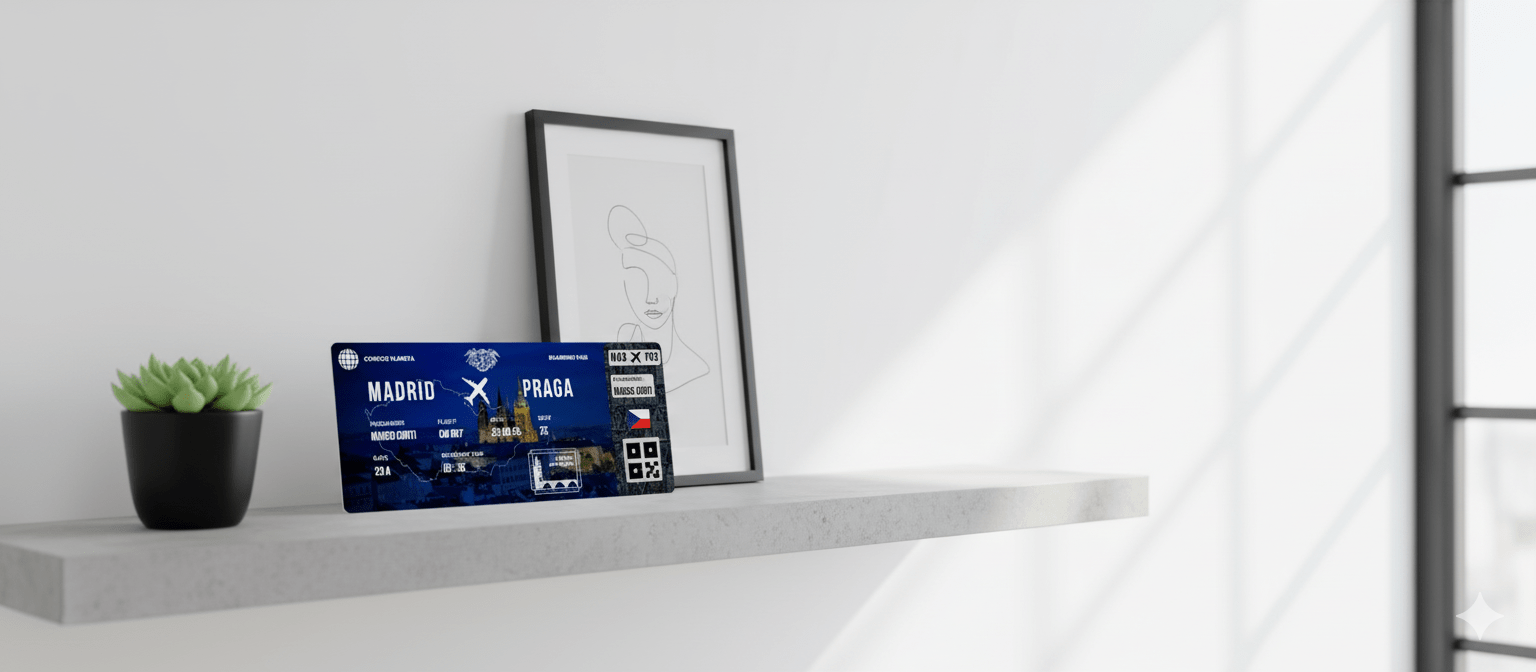 Boarding Pass con Diseño de Chequia - Conoce el Planeta