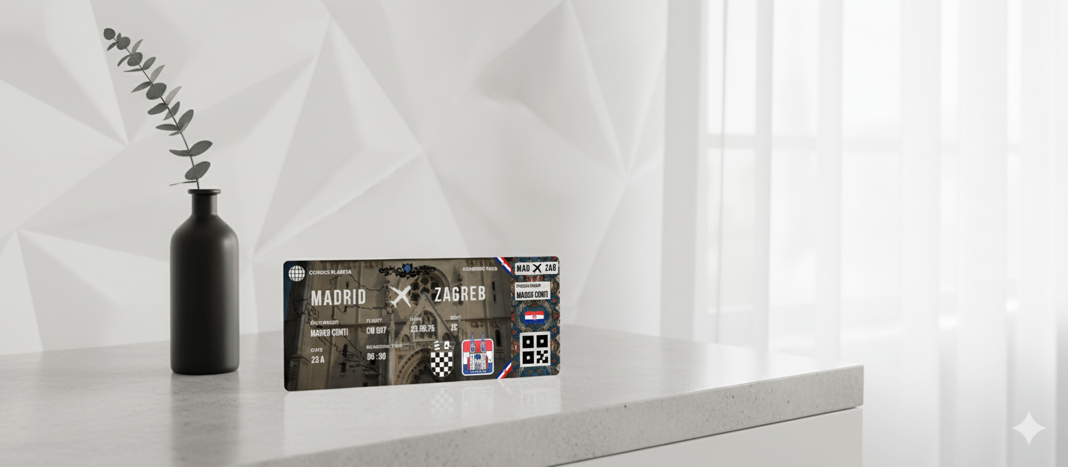 Boarding Pass con Diseño de Croacia - Conoce el Planeta