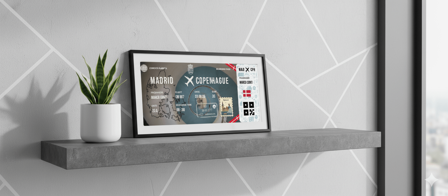 Boarding Pass con Diseño de Dinamarca - Conoce el Planeta