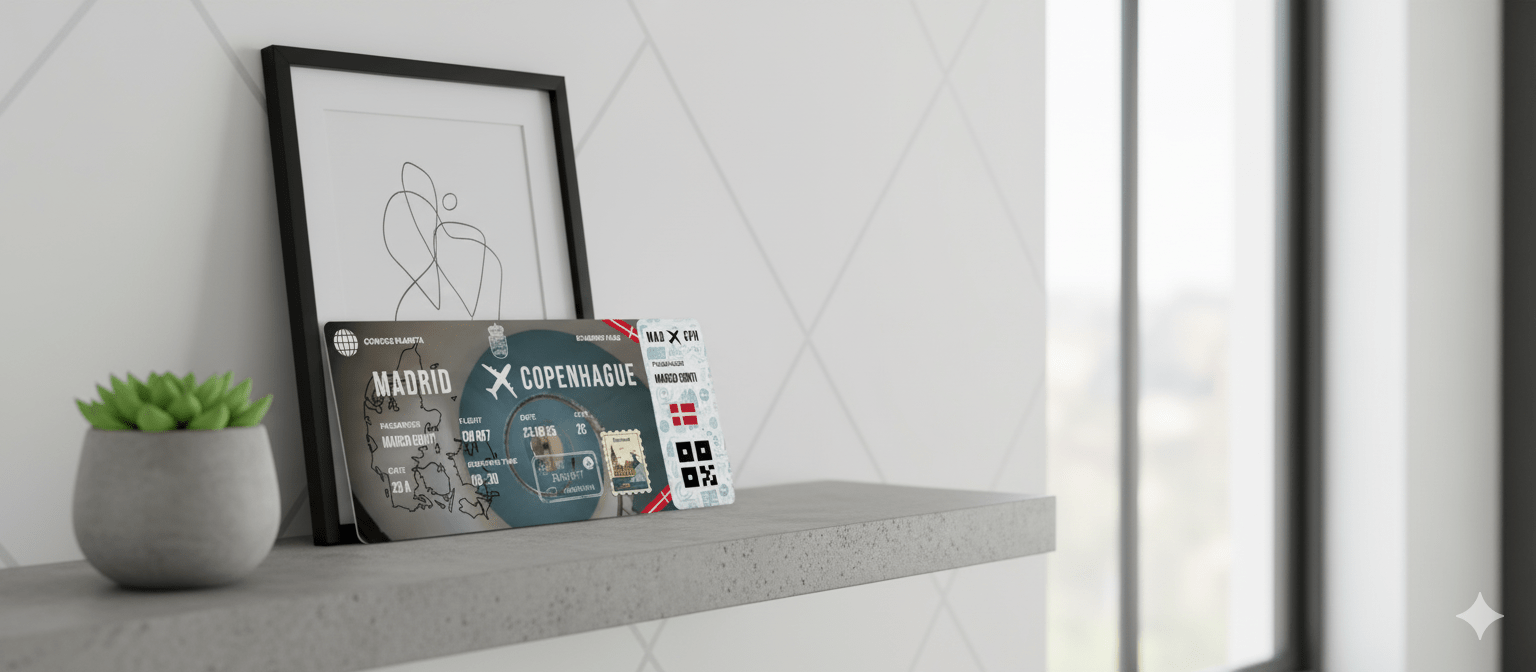 Boarding Pass con Diseño de Dinamarca - Conoce el Planeta