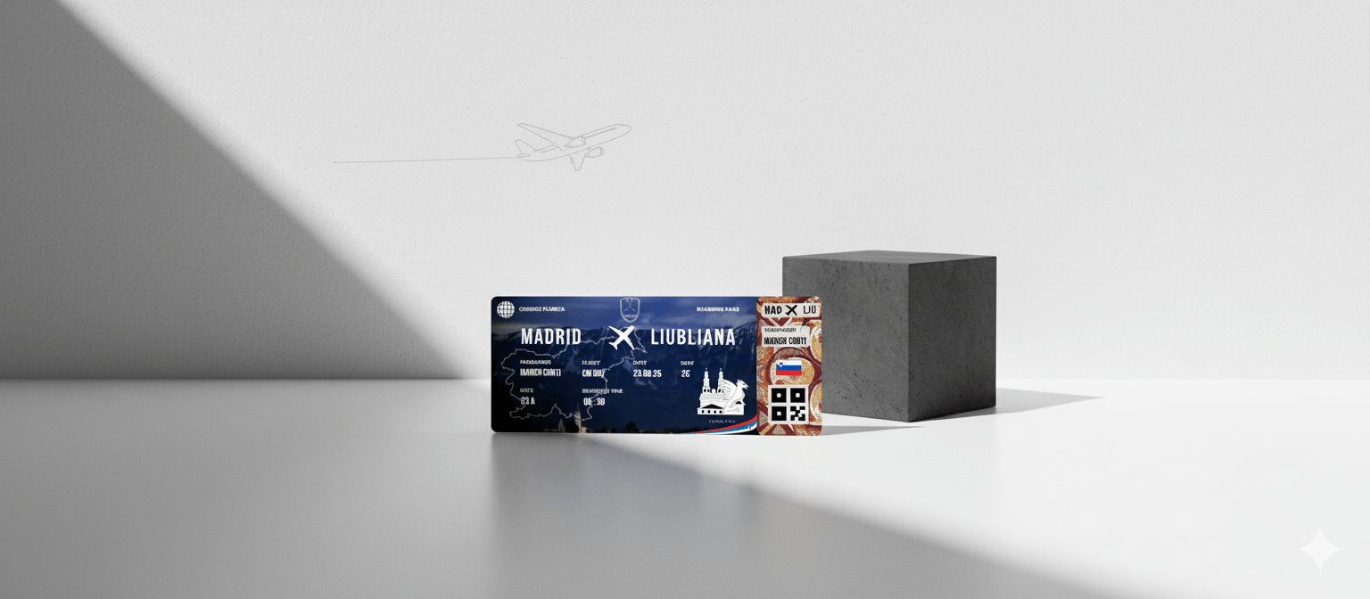 Boarding Pass con Diseño de Eslovenia - Conoce el Planeta