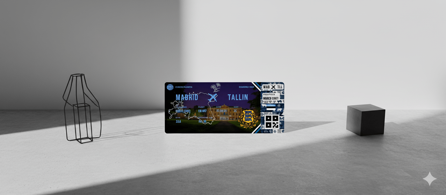 Boarding Pass con Diseño de Estonia - Conoce el Planeta