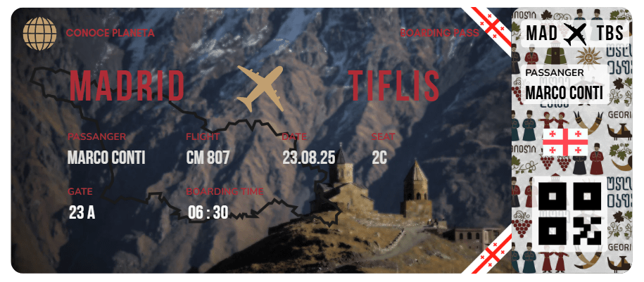 Boarding Pass con Diseño de Georgia - Conoce el Planeta