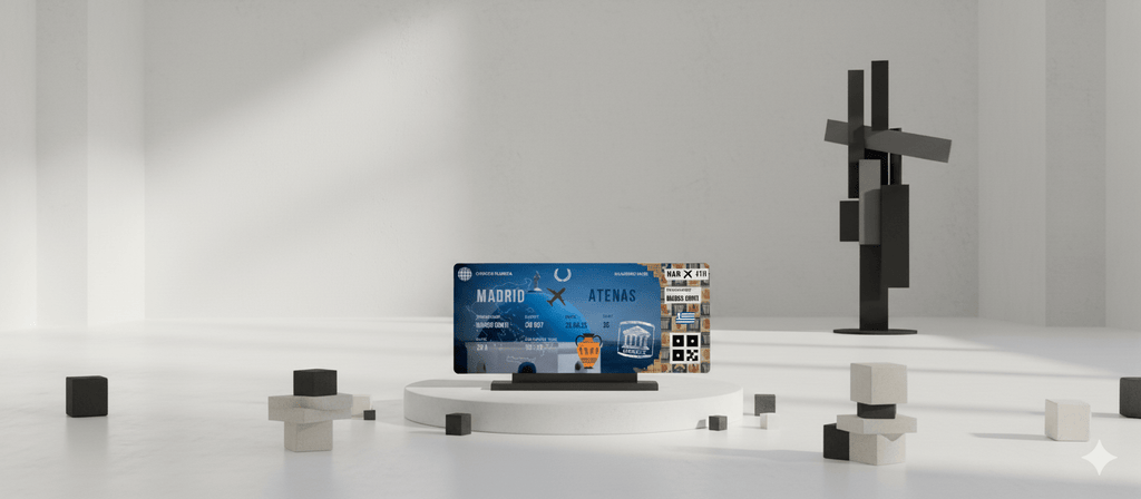 Boarding Pass con Diseño de Grecia - Conoce el Planeta