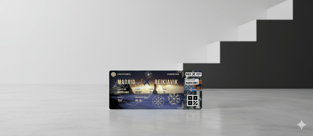 Boarding Pass con Diseño de Islandia - Conoce el Planeta