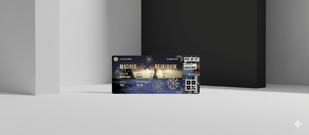 Boarding Pass con Diseño de Islandia - Conoce el Planeta