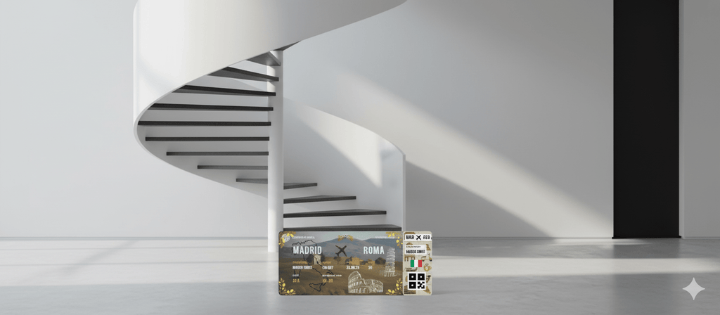 Boarding Pass con Diseño de Italia - Conoce el Planeta