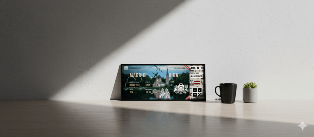 Boarding Pass con Diseño de Letonia - Conoce el Planeta