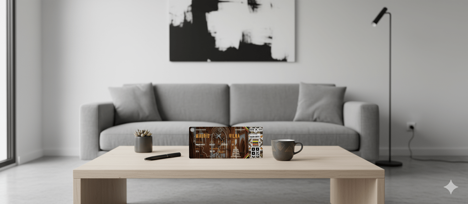 Boarding Pass con Diseño de Lituania - Conoce el Planeta