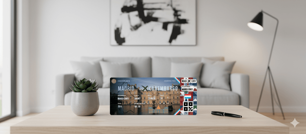 Boarding Pass con Diseño de Luxemburgo - Conoce el Planeta