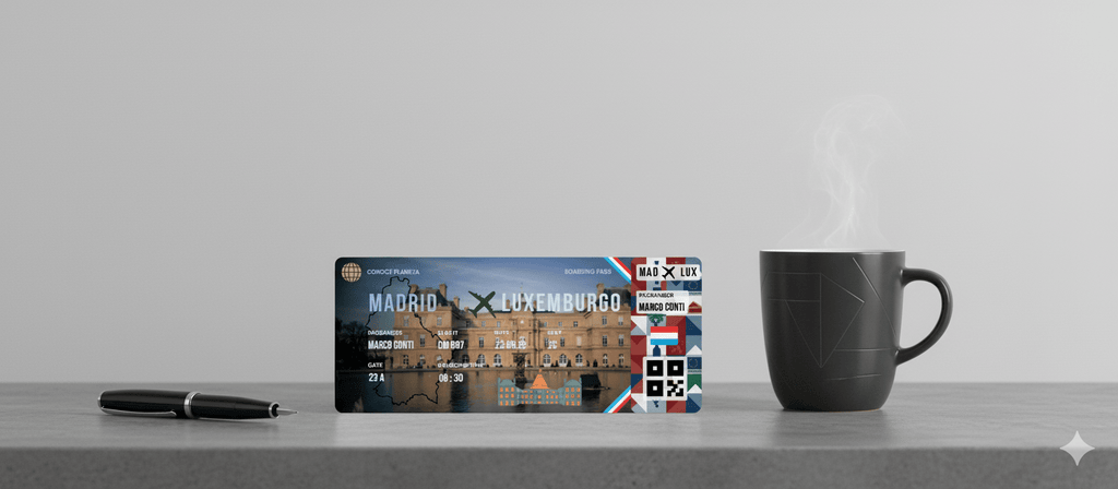 Boarding Pass con Diseño de Luxemburgo - Conoce el Planeta