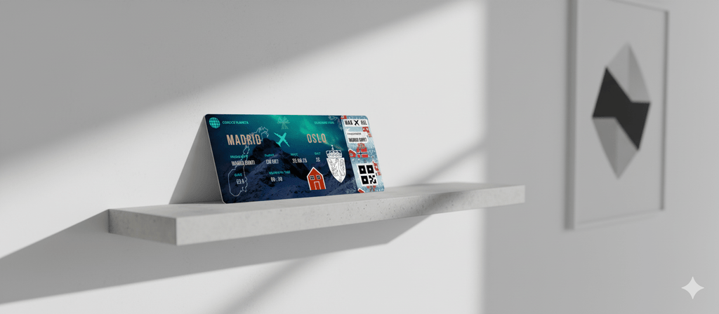 Boarding Pass con Diseño de Noruega - Conoce el Planeta