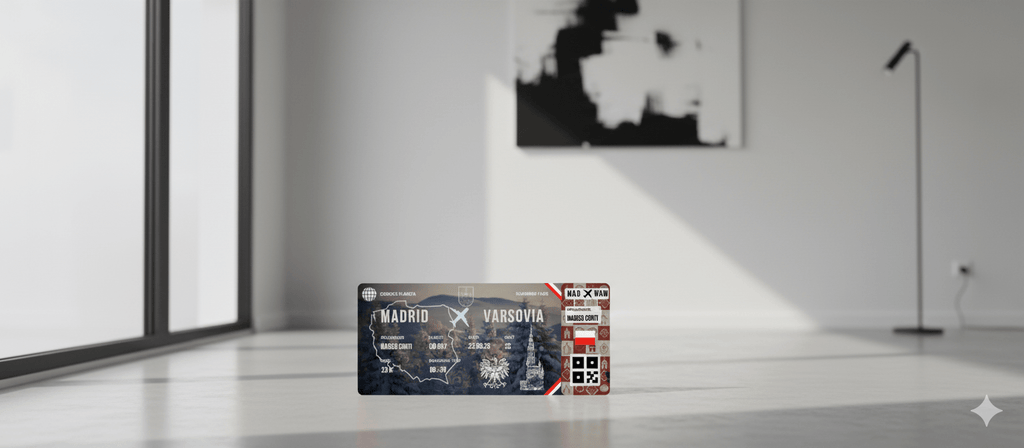 Boarding Pass con Diseño de Polonia - Conoce el Planeta