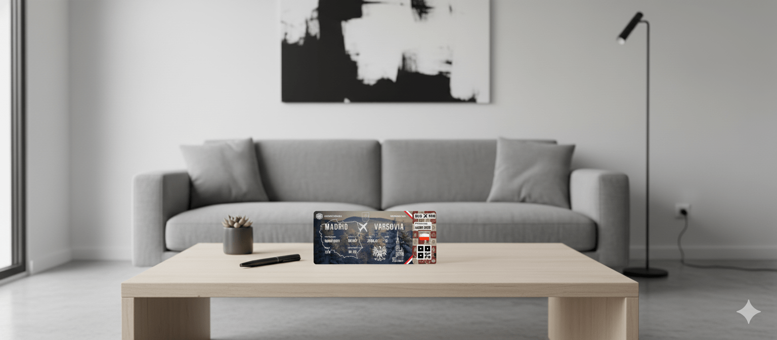 Boarding Pass con Diseño de Polonia - Conoce el Planeta