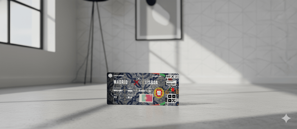 Boarding Pass con Diseño de Portugal - Conoce el Planeta