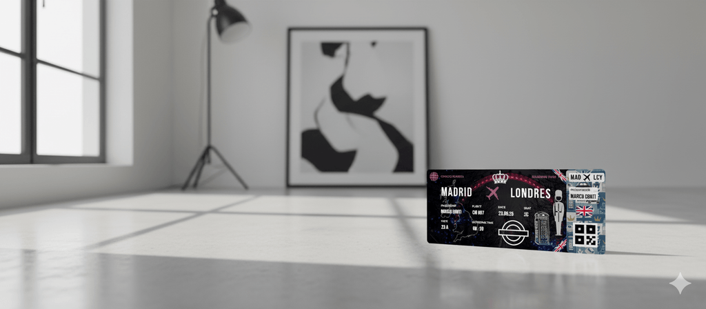 Boarding Pass con Diseño de Reino Unido - Conoce el Planeta