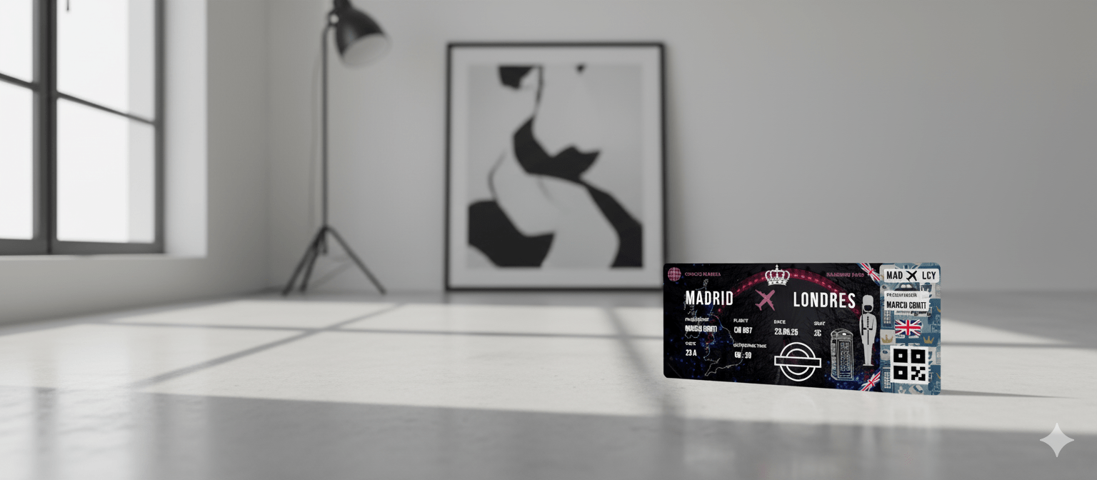 Boarding Pass con Diseño de Reino Unido - Conoce el Planeta