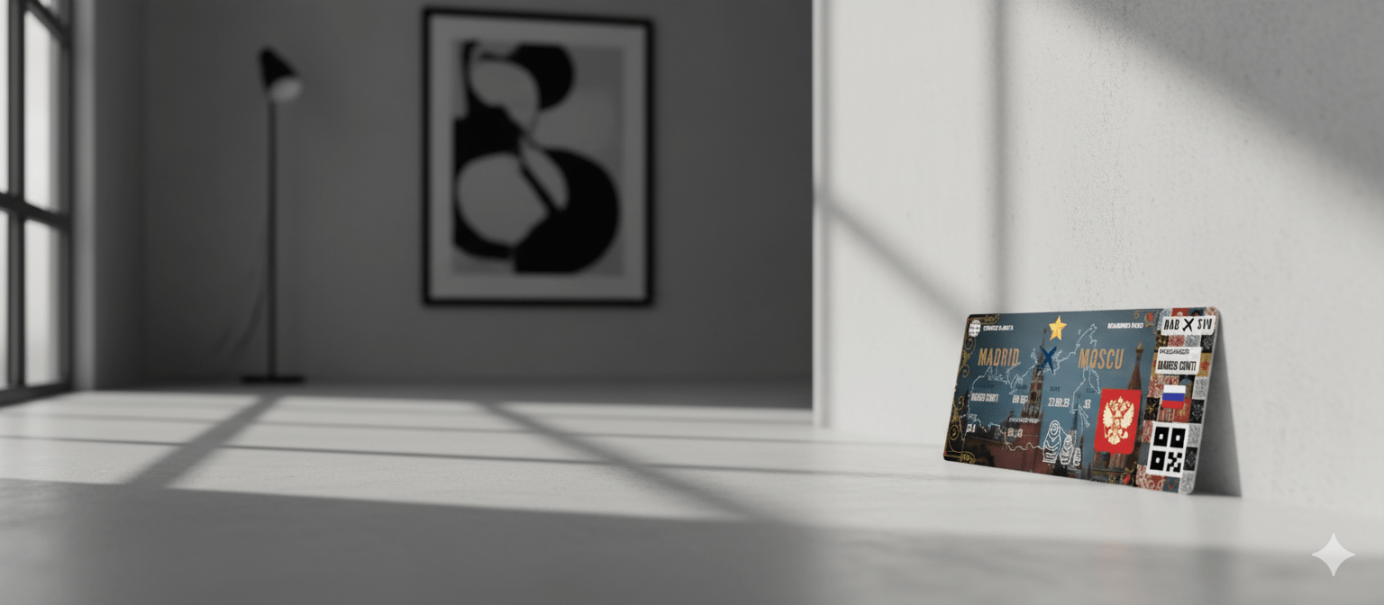 Boarding Pass con Diseño de Rusia - Conoce el Planeta