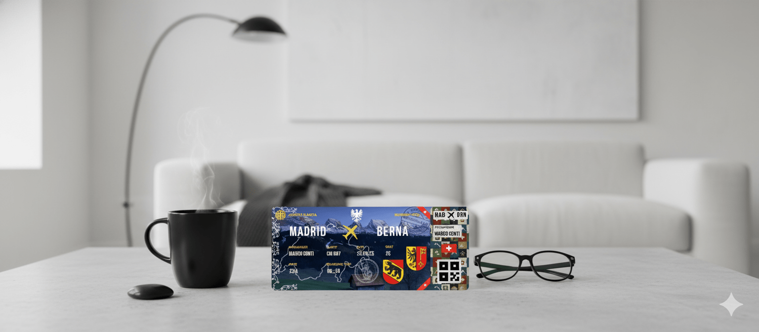 Boarding Pass con Diseño de Suiza - Conoce el Planeta