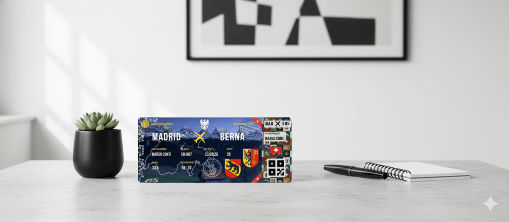 Boarding Pass con Diseño de Suiza - Conoce el Planeta