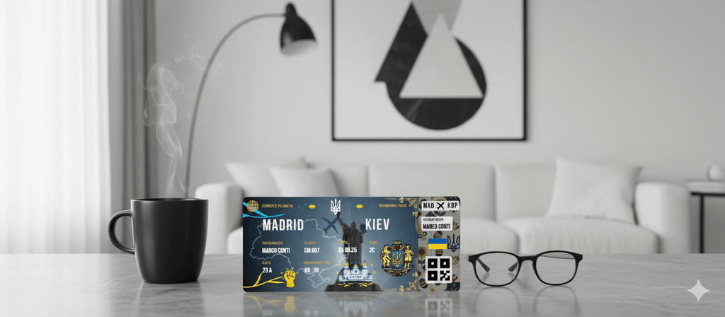 Boarding Pass con Diseño de Ucrania - Conoce el Planeta