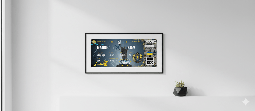 Boarding Pass con Diseño de Ucrania - Conoce el Planeta