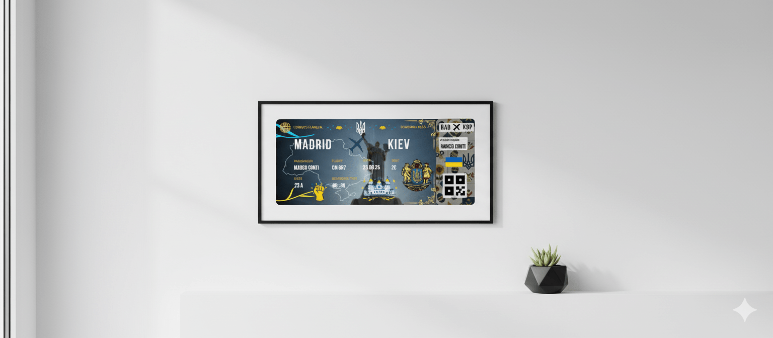 Boarding Pass con Diseño de Ucrania - Conoce el Planeta