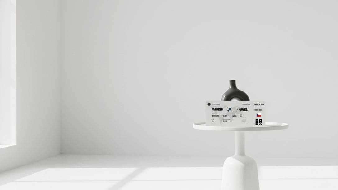 boarding pass diseno minimalista de praga republica checa coleccion