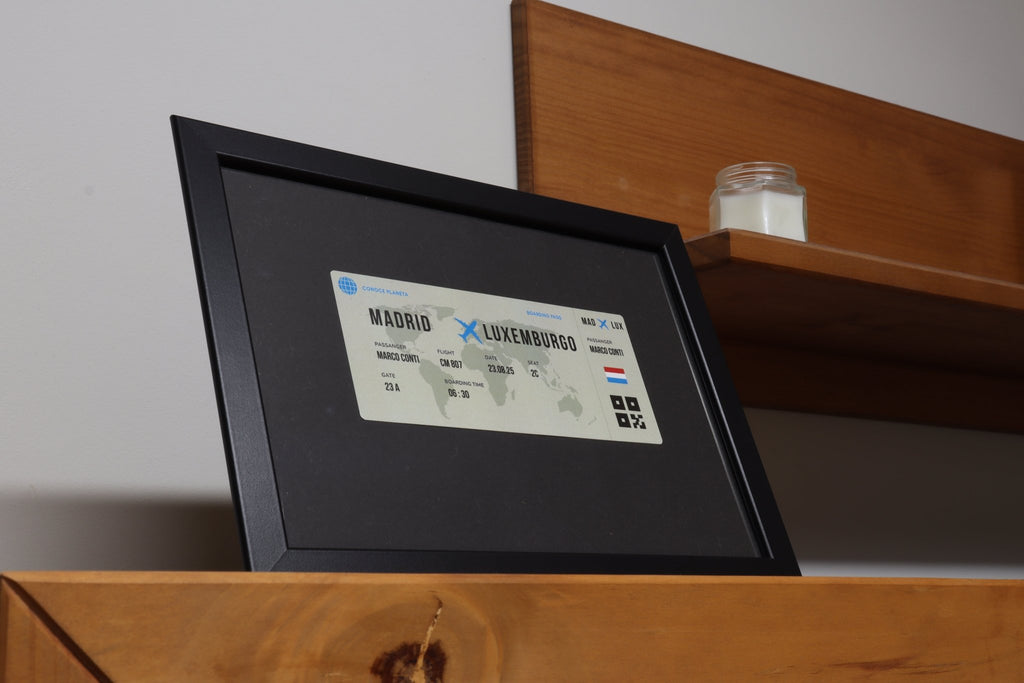 Boarding Pass minimalista de Luxemburgo - Conoce el Planeta